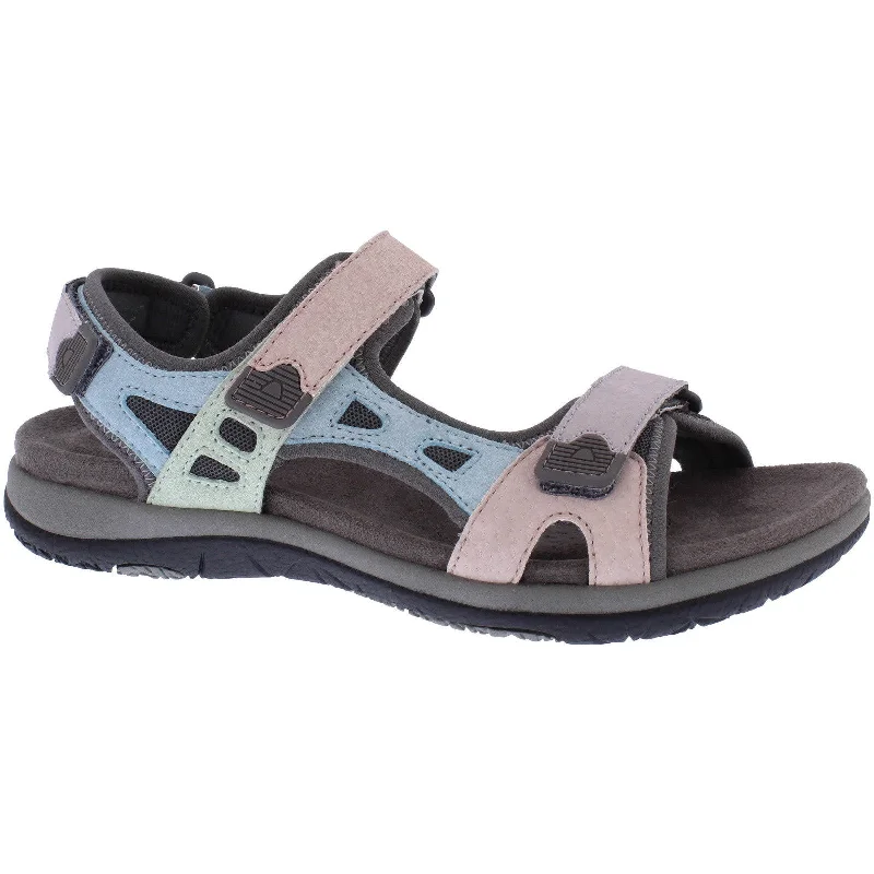 Free Spirit Zeal Ladies Pastel Multi Suede & Textile Touch Fastening Sandals