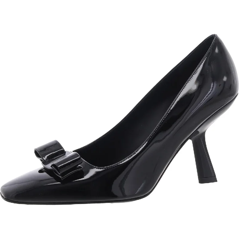 Anz 85 Womens Patent Leather Bow Pumps