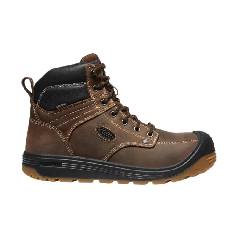 Keen Utility Men's Fort Wayne 6 Inch Waterproof Carbon Fiber Toe Work Boots - Dark Earth