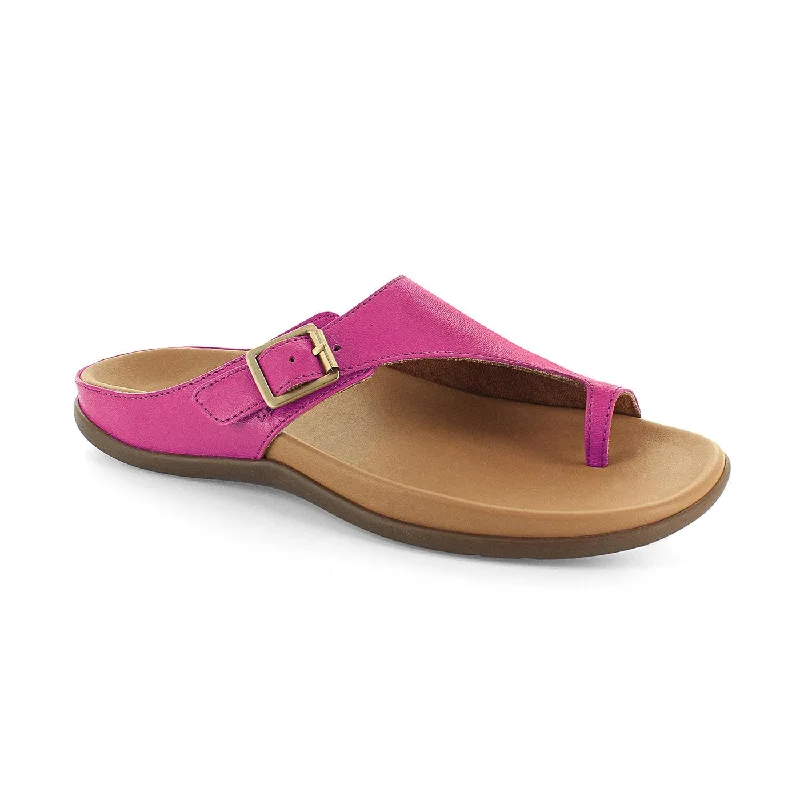 Strive Java Ladies Magenta Leather Arch Support Toe Post Sandals