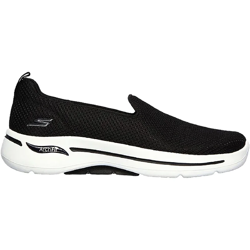 Women's Skechers Gowalk Arch Fit Grateful Black/White Knit Fabric Mesh