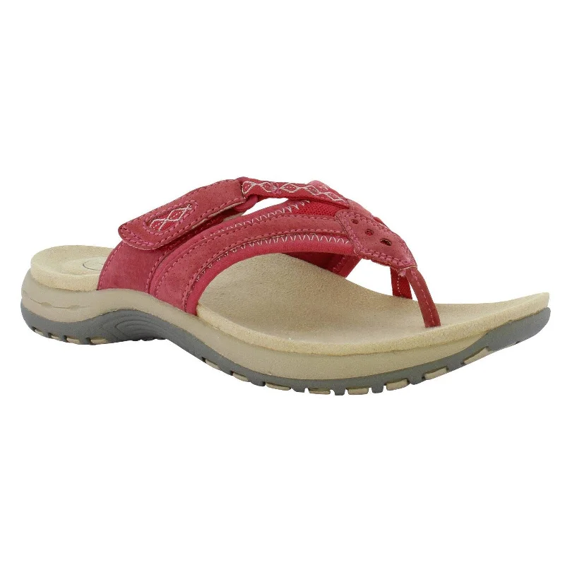 Free Spirit Juliet Ladies Berry Suede & Textile Toe-Post Sandals